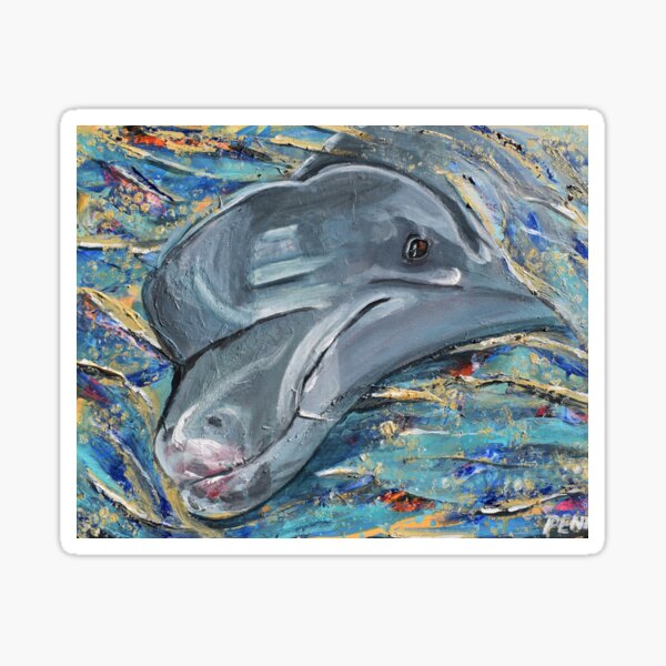  dusty the dolphin sticker for sale by pennynolanart redbubble