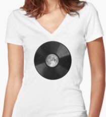 Moon song Women's Fitted V-Neck T-Shirt
