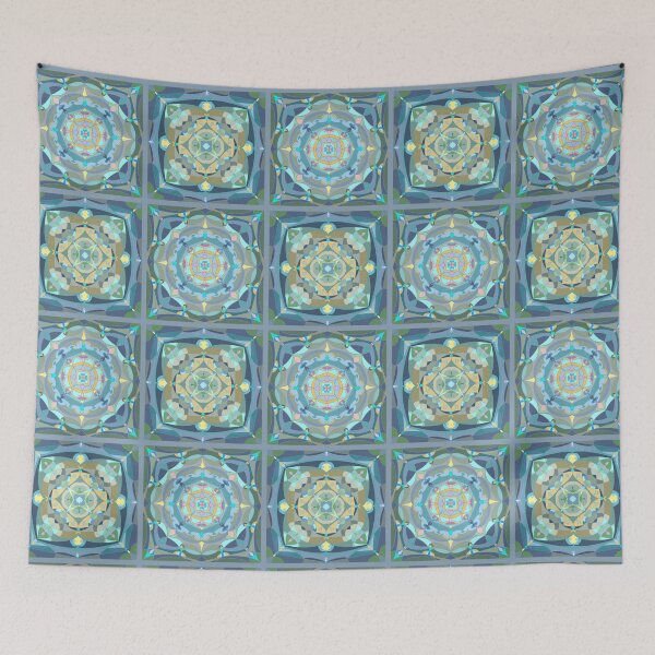 Item preview, Geometrical Mandala Pattern (Dark Green Tone) designed and sold by IdinDesignShop.