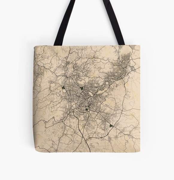 Amman Map Tote Bag - Jordan Map Tote Bag 15x15