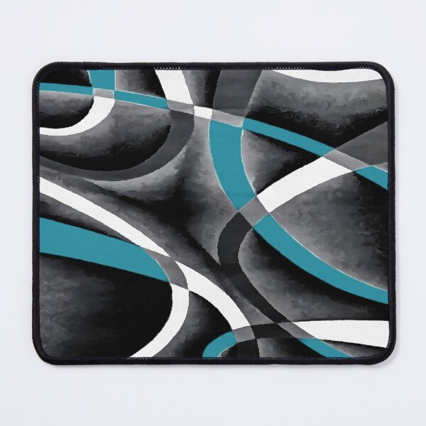 Item preview, Eighties Blue White Grey Line Curve Pattern On Black designed and sold by taiche.