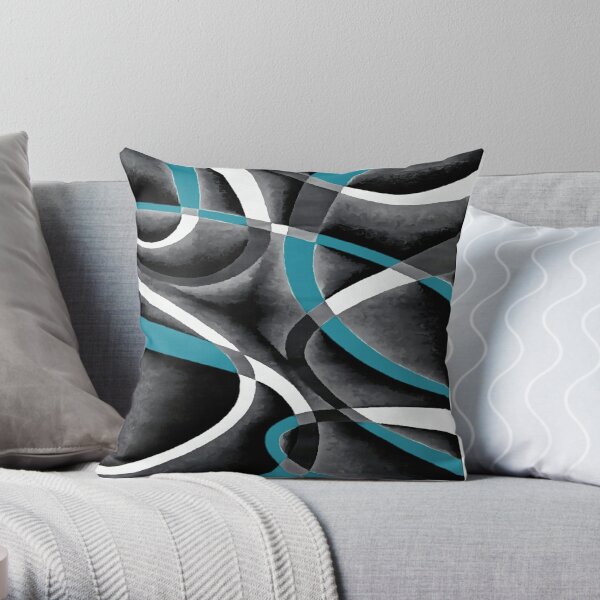 Turquoise and black online throw pillows