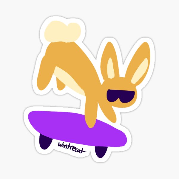nonbinary pride skater bunny (nonbunnary) Sticker
