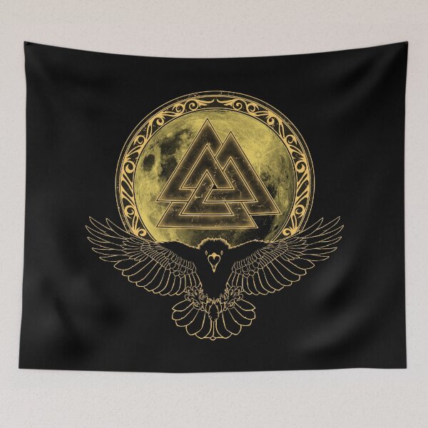 Item preview, Raven Valknut full moon designed and sold by NicGrayGraphic.