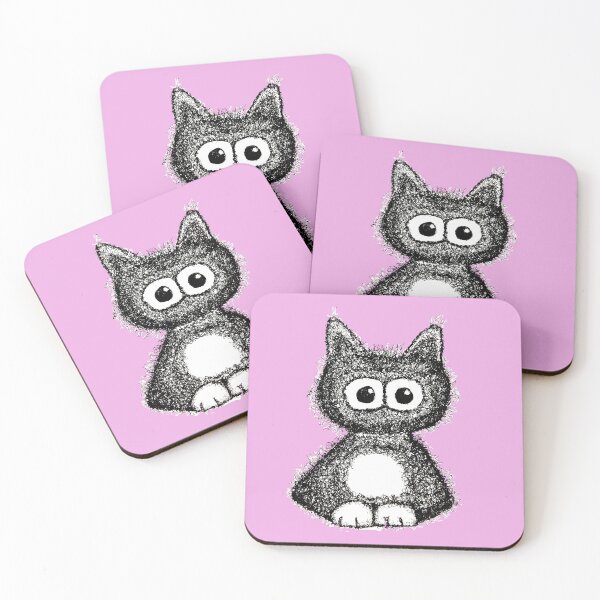 Item preview, Black Whimsical Black Cat with Large Eyes designed and sold by The Quaint and Quirky.