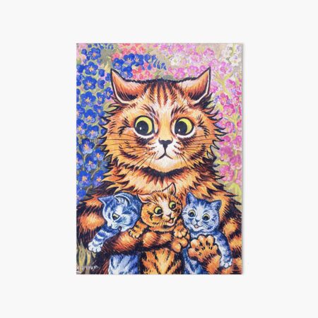 Louis Wain Christmas Stocking Cat Kitten Painting Canvas Fine Art