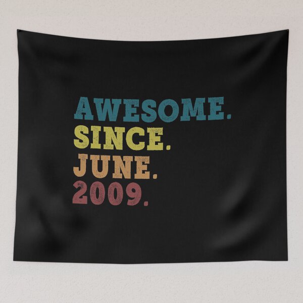 Item preview, Awesome Since June 2009 Retro Vintage 13rd Birthday Gift designed and sold by designbychow.