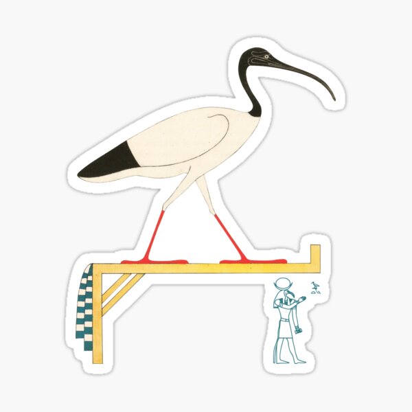 Item preview, Ibis Illustration & Thoth Hieroglyphic designed and sold by Happy Puppy Print On Demand.