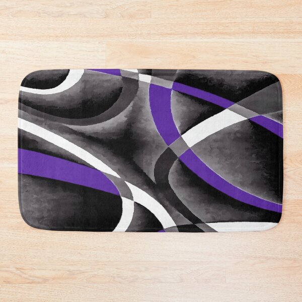 Item preview, Eighties Violet White Grey Line Curve Pattern On Black designed and sold by taiche.