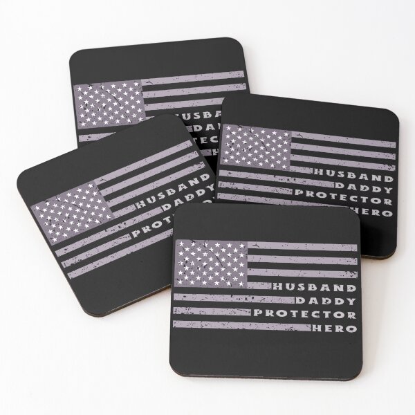 Item preview, Husband Daddy Protector Hero | patriotic fathers day gift designed and sold by Feline Rockstars.
