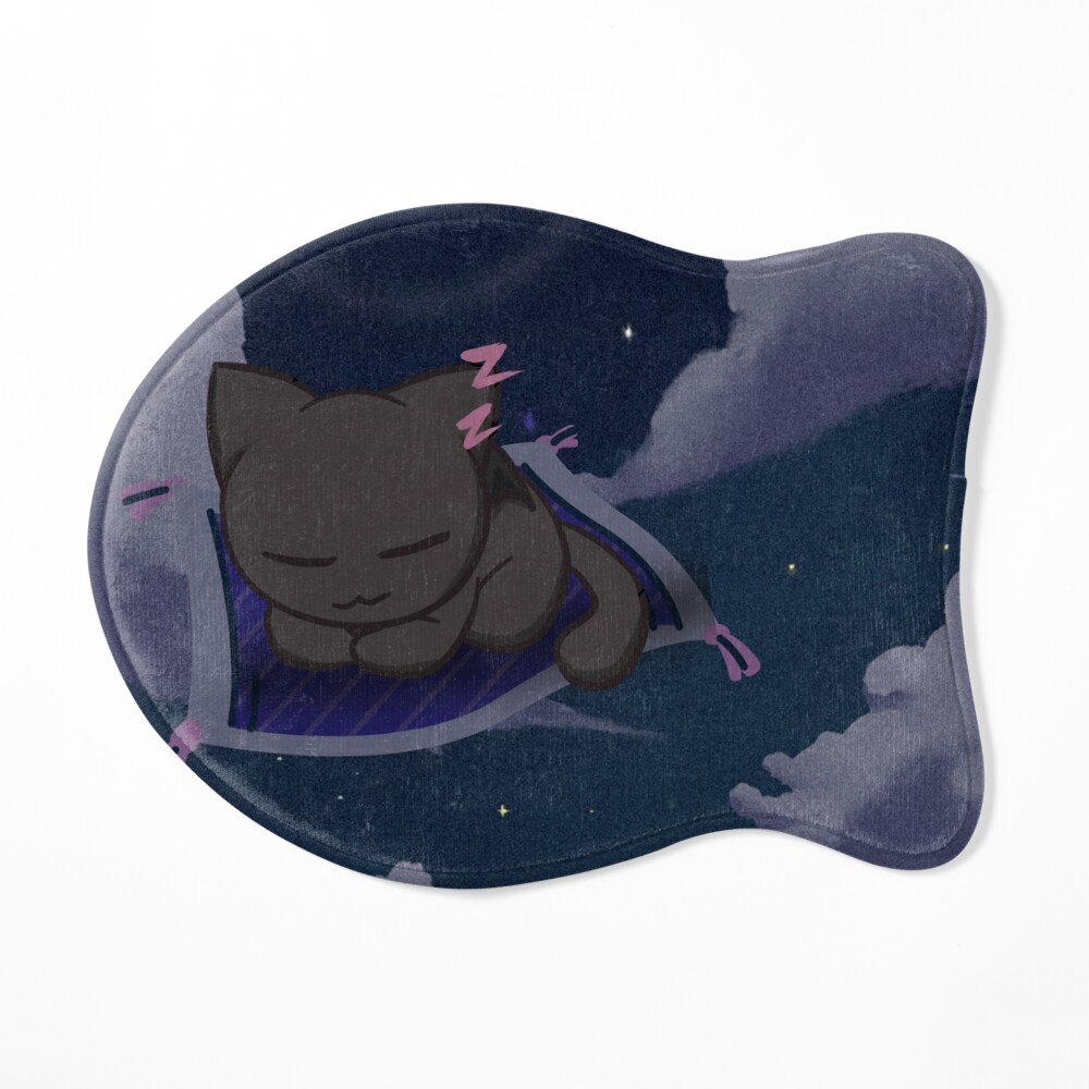 Magic Carpet Cat, Anime cat Sleeping, Cute Cat Emote Pet Mat for Sale by  BBMarioni