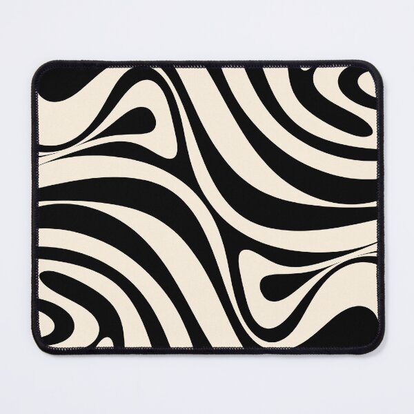 Item preview, New Groove Retro Swirl Abstract Black and Almond Cream designed and sold by kierkegaard.