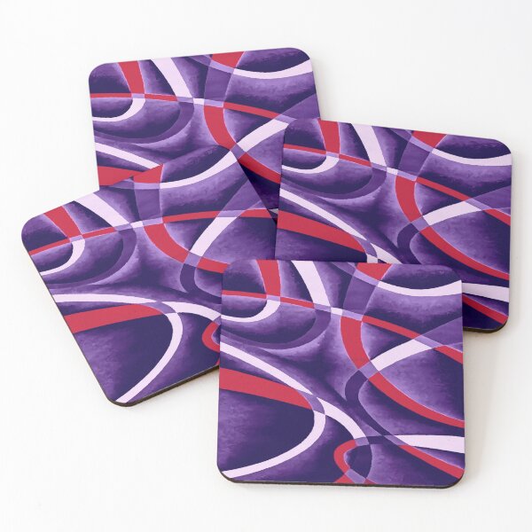 Item preview, Eighties Blue White Red Line Curve Pattern On Blue designed and sold by taiche.