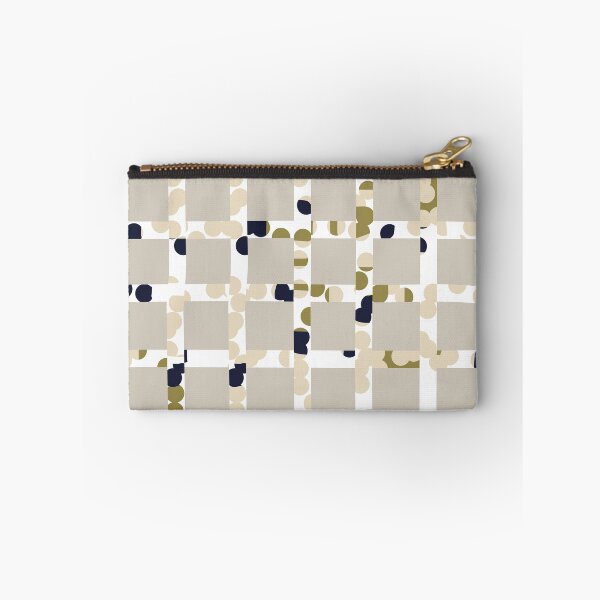 Item preview, Check and dots Pattern in Neutral, kaki green, black and white and cream on stone designed and sold by Dominiquevari.