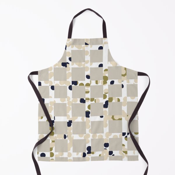 Item preview, Check and dots Pattern in Neutral, kaki green, black and white and cream on stone designed and sold by Dominiquevari.