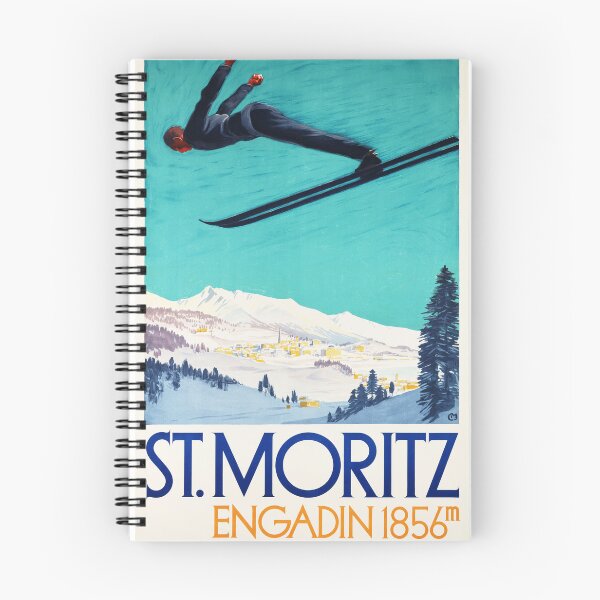 Item preview, ST MORITZ ENGADIN 1856m Switzerland 1924 Carl Moos Vintage Winter Sports Ski Poster designed and sold by retroposters.