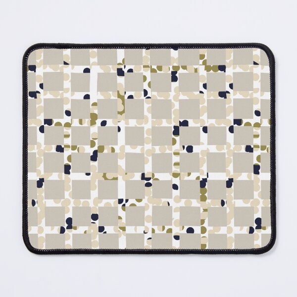 Item preview, Check and dots Pattern in Neutral, kaki green, black and white and cream on stone designed and sold by Dominiquevari.