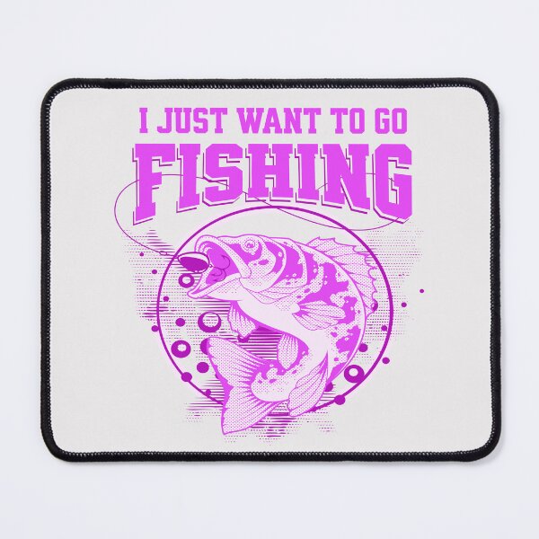 Item preview, I Just Want to Go Fishing magenta on Light Background designed and sold by WLHmedia.com .