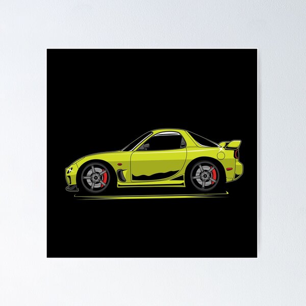 Mazda rx 7 initial D Poster for Sale by Hans-Studio