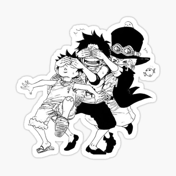 STICKERS AUTOCOLLANT TR.POSTER A4 MANGA ONE PIECE LUFFY ACE & SABO ENFANT KID. 