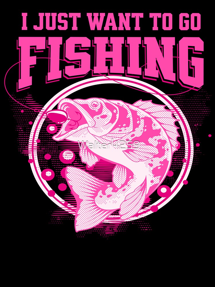 I Just Want to Go Fishing Hot Pink on Dark Background | Kids T-Shirt