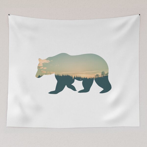 Item preview, Colorful Forest Trees Under Calm Sky Bear | Cute Bear designed and sold by BopleDesigns.