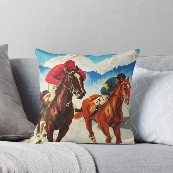 Item preview, ST. MORITZ SWITZERLAND International Horse Racing 1928 Hugo Laubi Vintage Tourism Advertisement Poster designed and sold by retroposters.