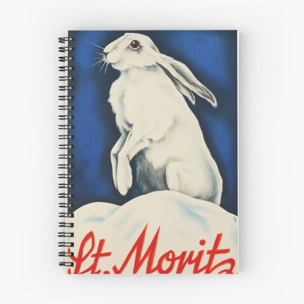 Item preview, St. Moritz SWITZERLAND Snow Bunny Rabbit Vintage Travel Poster 1930 by Alex Walter Diggelmann   designed and sold by retroposters.