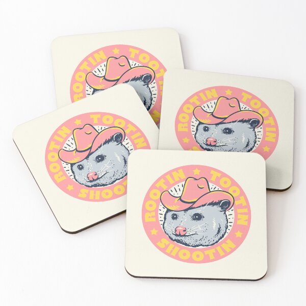 Item preview, Rootin Tootin Shootin | Possum Cowboy Advice | Space Cowgirl Country Style | Possum Pet Mat Bandana Opossum | Pink Frame designed and sold by Any Color Designs.