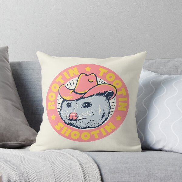 Item preview, Rootin Tootin Shootin | Possum Cowboy Advice | Space Cowgirl Country Style | Possum Pet Mat Bandana Opossum | Pink Frame designed and sold by Any Color Designs.