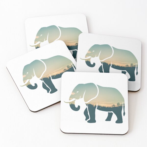Item preview, Colorful Forest Trees Under Calm Sky Elephant | Cute Elephant designed and sold by BopleDesigns.