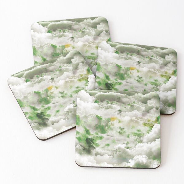 Item preview, Green and white clouds designed and sold by Marnple.