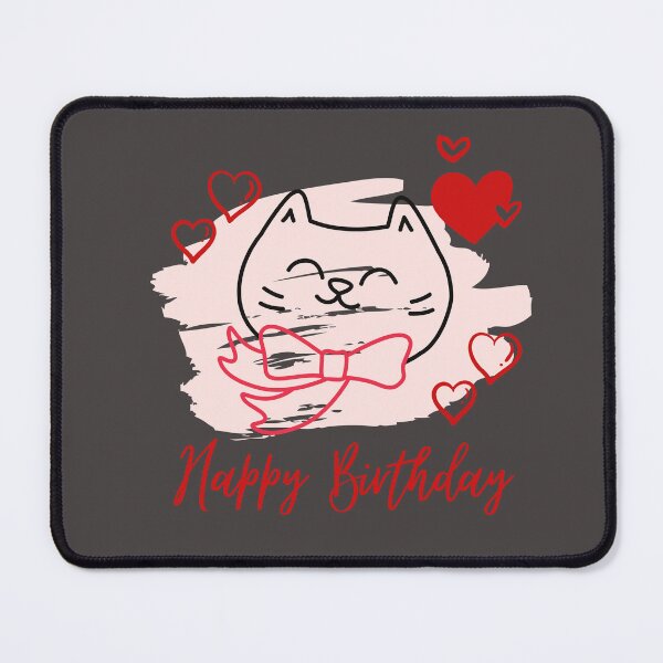 Item preview, Happy Birthday. Cute kitty love hearts. designed and sold by EMIPRINCESS.