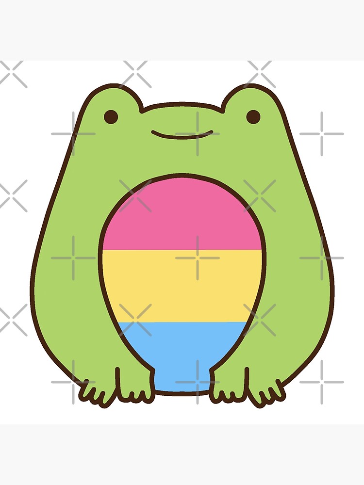 Pansexual Pride Flag Frog Poster For Sale By Frogsinthedale Redbubble