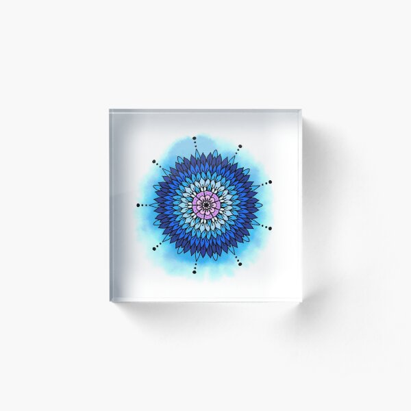 Blue Petals Acrylic Block