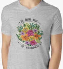 Camiseta para hombre de cuello en v Usted pertenece a las flores silvestres