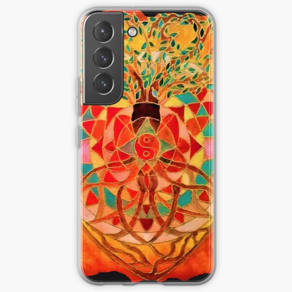 Mandala del árbol de la vida naranja - Renate van Nijen Funda blanda para Samsung Galaxy