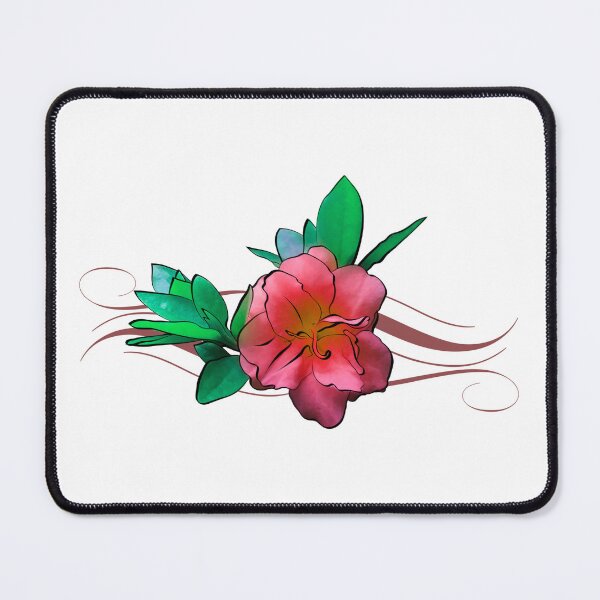 Item preview, Tea Time - Red flower, vibrant leaves, and scroll-work designed and sold by SketchViews.