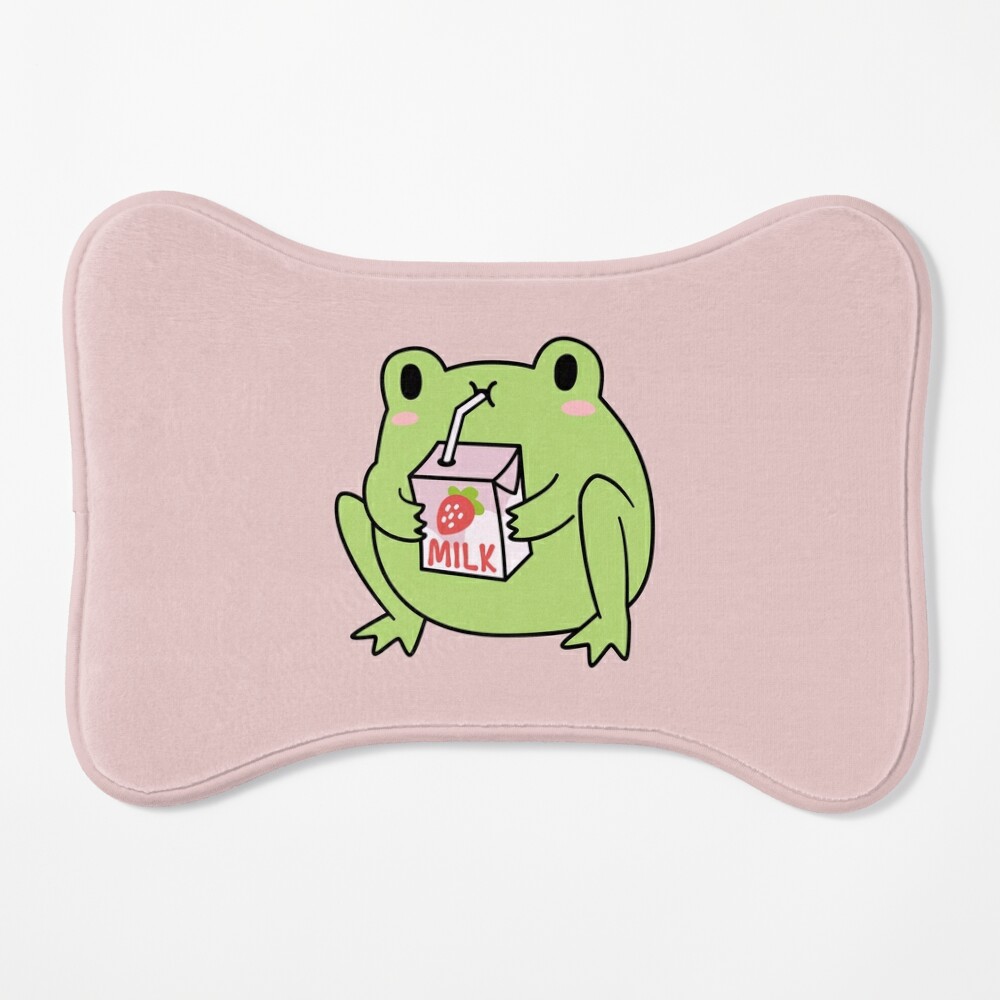 Kawaii Frog Drinking Strawberry Milk Jewelry by Tinh Tran Le Thanh