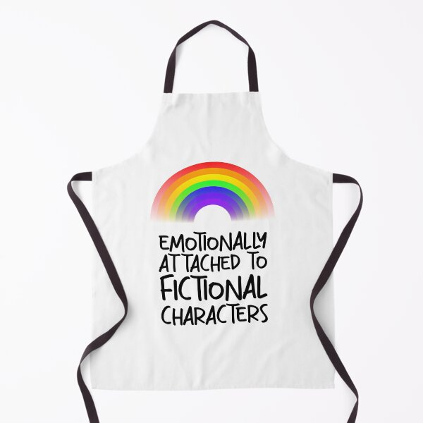 Item preview, emotionally attached to fictional characters | Funny Reading Quote with Goofy Handwritten Font and Rainbow designed and sold by SomeDesignThing.