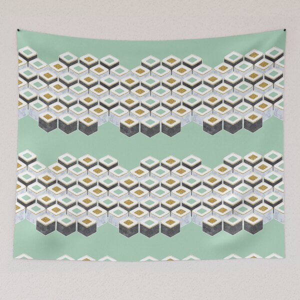 Item preview, Luxurious hexagon sushi green designed and sold by SelmaCardoso.