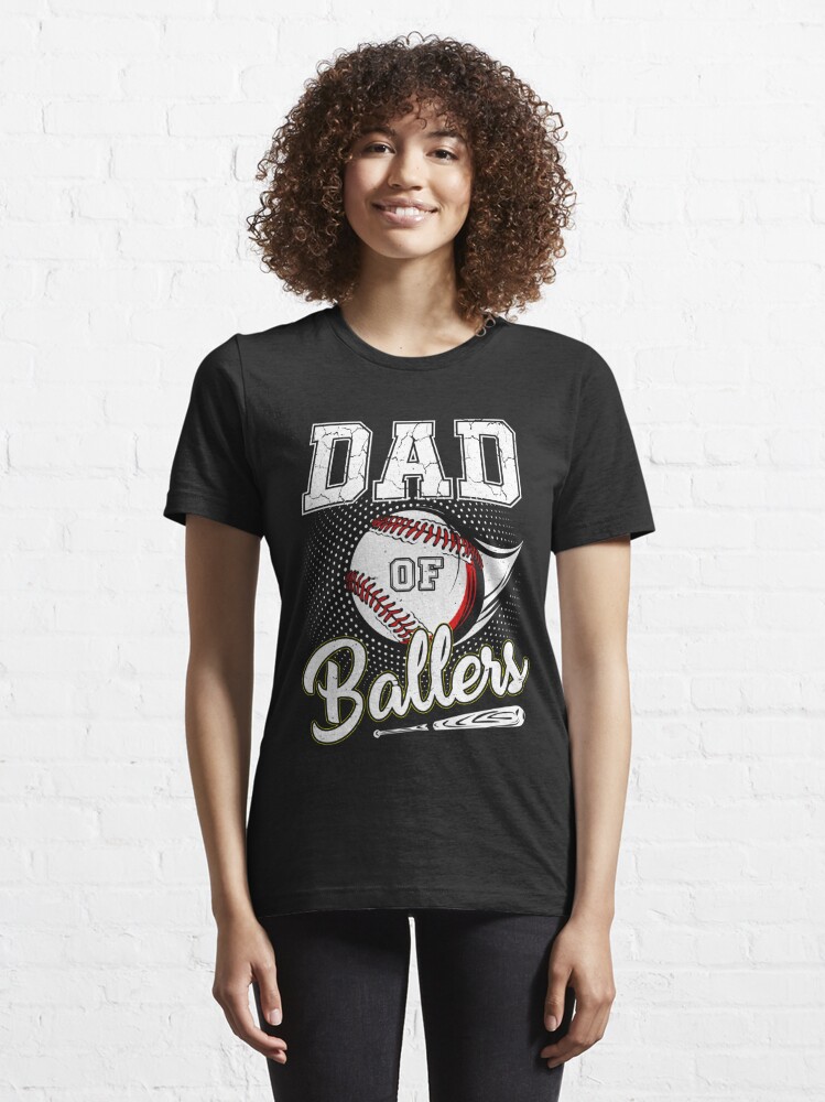 Dad Of Ballers Shirt Funny Baseball Softball Gift From Son Women's V-Neck T- Shirt 