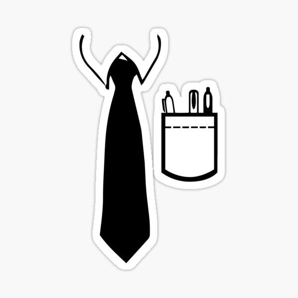 Mens Tie Stickers Redbubble - black suit pinstripe with neon green tie roblox