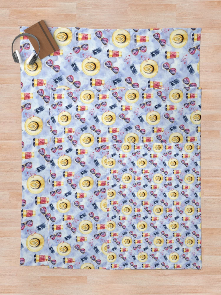 Thumbnail 5 of 6, Throw Blanket, Summer Travel Pattern designed and sold by PatternTale.