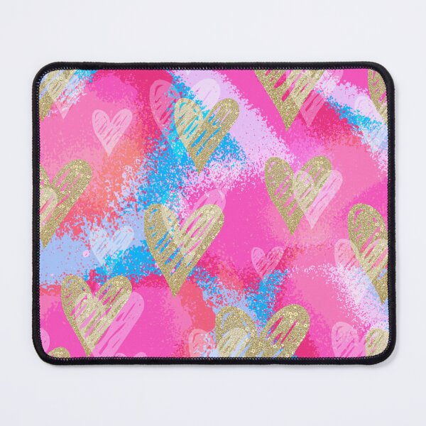 Item preview, hearts - pink blue gold designed and sold by Julia Santos.