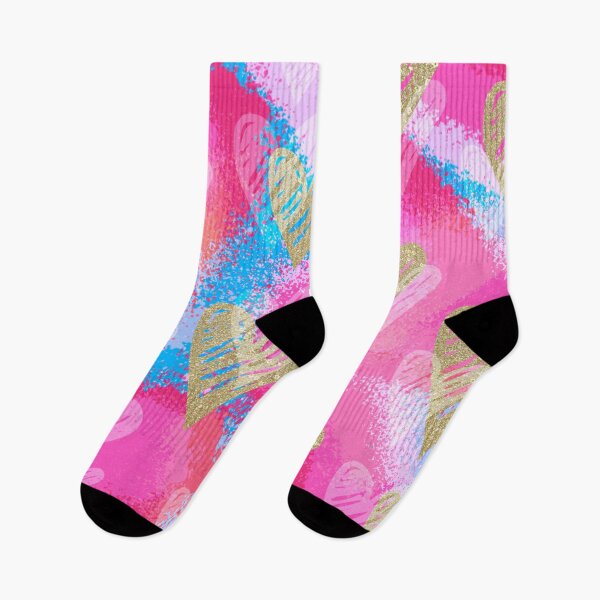 Item preview, hearts - pink blue gold designed and sold by Julia Santos.