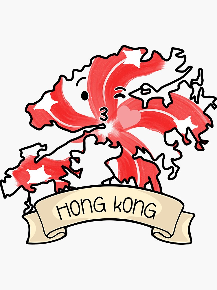"Hong Kong" Sticker by WordsMaps Redbubble