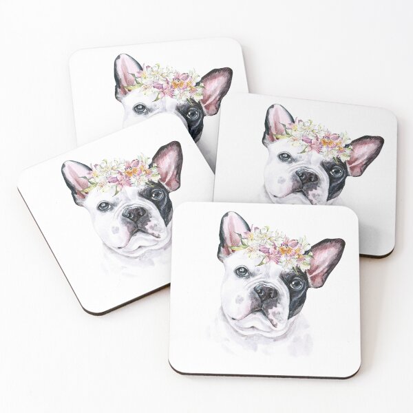 Item preview, Cute French Bulldog With Flower Hair Wreath Art designed and sold by adriana-holmes.