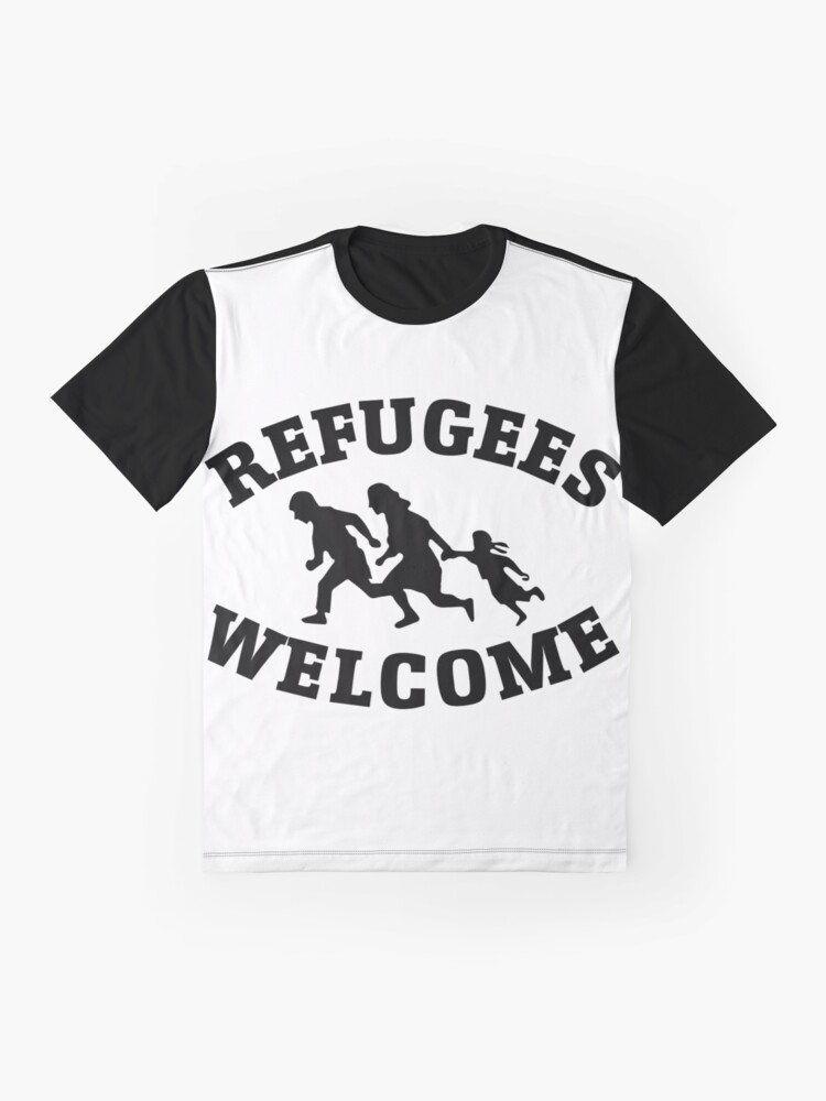 Imagen 4 de 5, Camiseta gráfica con la obra Refugiados bienvenidos - Antifa, diseñada y vendida por themielkman.