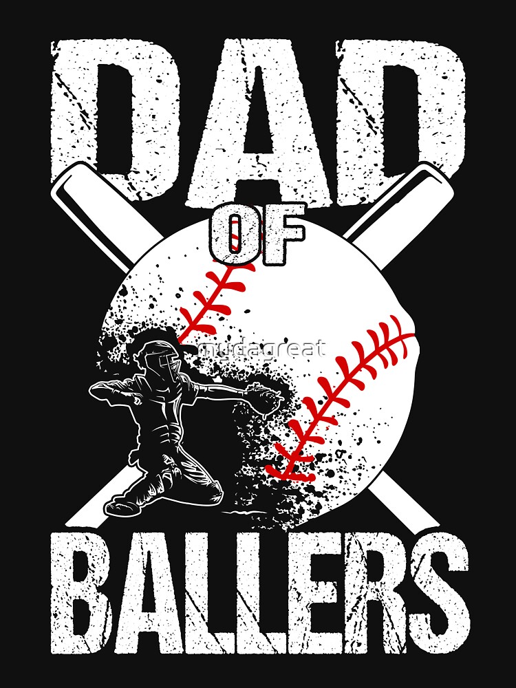 Dad Of Ballers Shirt Funny Baseball Softball Gift From Son Women's V-Neck T- Shirt 